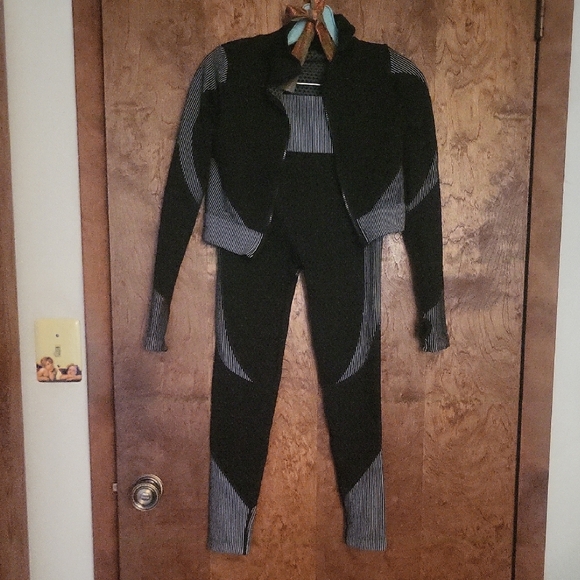 Pants - Black & Gray Two-Piece Workout / Yoga